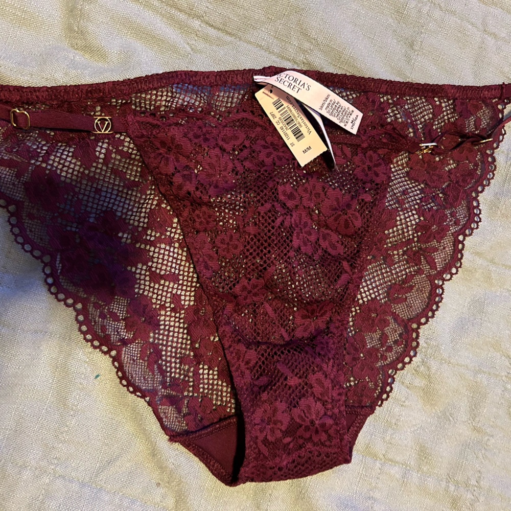 Elegant Lace Burgundy Victoria’s Secret Panties